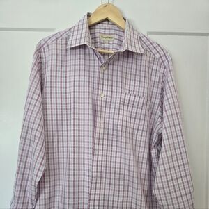 Tommy Bahama Men's Light Pink Plaid Shirt